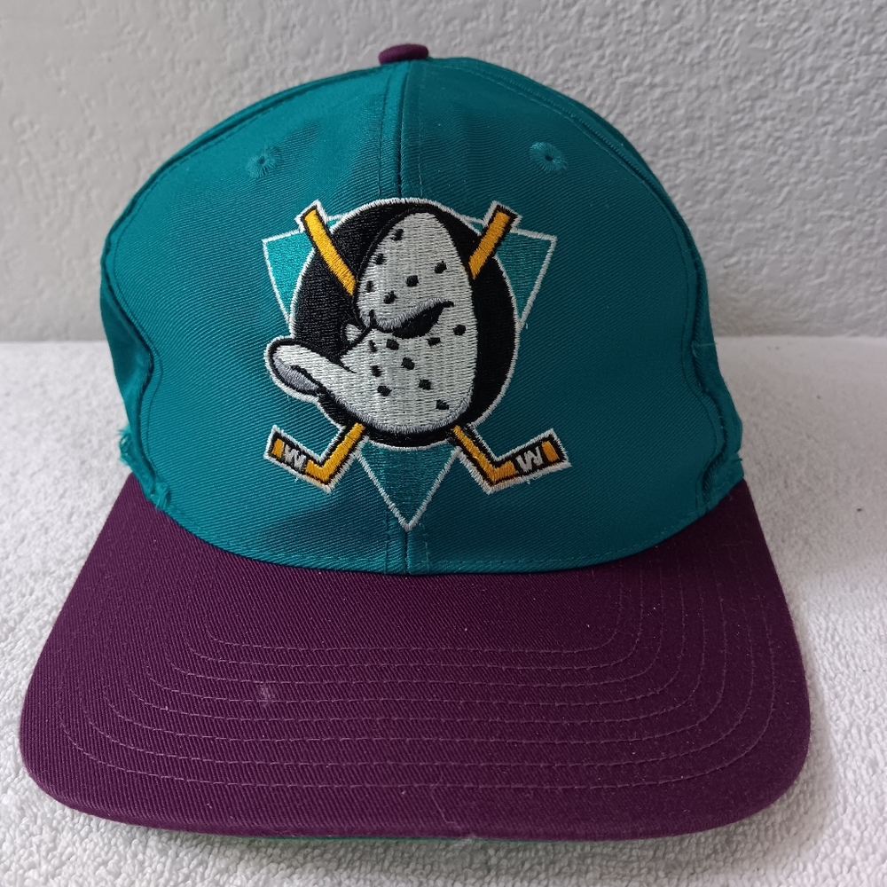 Vintage Teal and Purple Hockey Cap